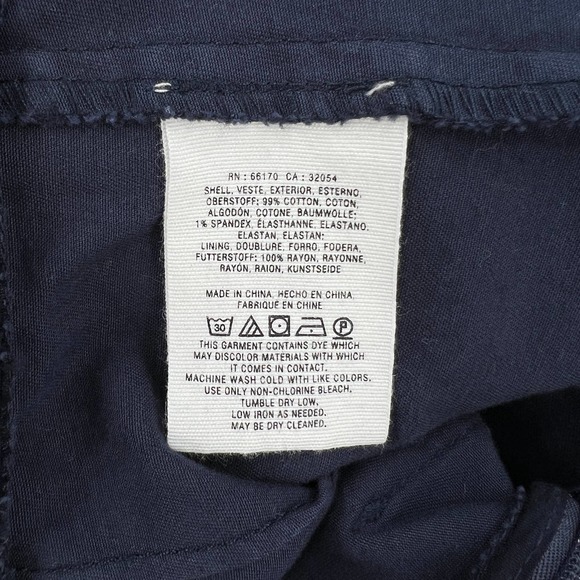 ANTHROPOLOGIE CHINO Jumpsuit Womens 2 Navy Blue Wrap Sleeveless Wide Leg Pockets - Picture 11 of 16